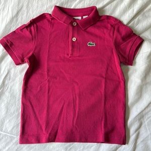 NWOT Lacoste kid’s magenta Polo shirt